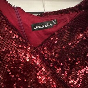 Lavish Alice red/burgundy sequin dress